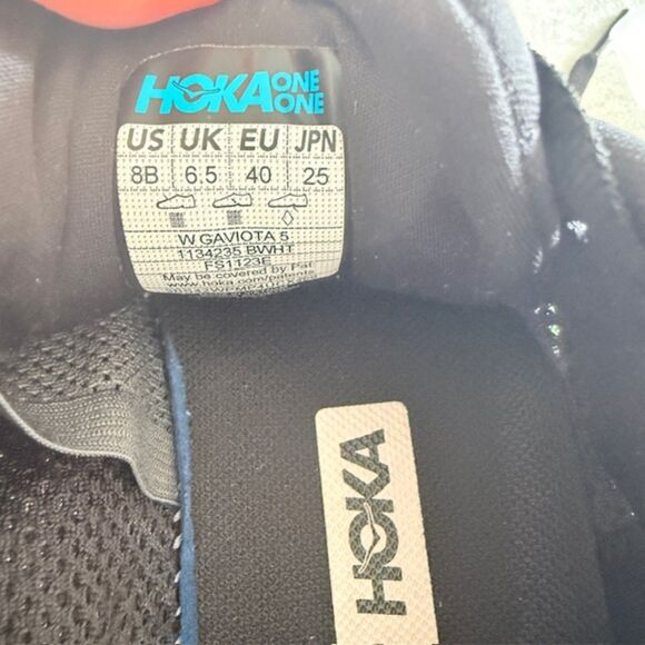 EUC Hoka Black White Womens Gaviota 5 Walking Running Sneakers 8B (Faded Stain) - Picture 9 of 10